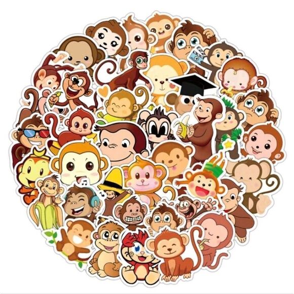 Assorted Monkey 🐒 Stickers - Picture 1 of 6